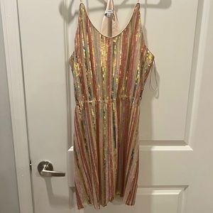 Rose gold/pink gently worn Fate Sequined Mini dress